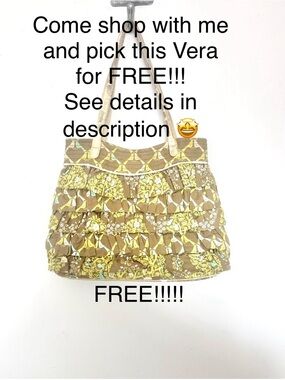Vera Bradley Brown & Yellow Ruffle Bag: Free with any $20 purchase See details👇🏻